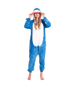 Ženska pižama kombinezon Kigurumi Onesie kostum modri morski pes