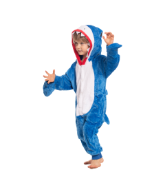 Piżama Dla Dzieci Dziecięca Kigurumi Onesie Kostium Niebieski Rekin