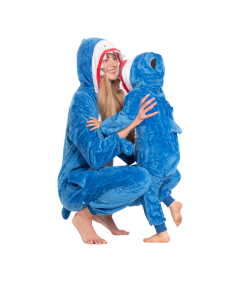 Piżama Dla Dzieci Dziecięca Kigurumi Onesie Kostium Niebieski Rekin