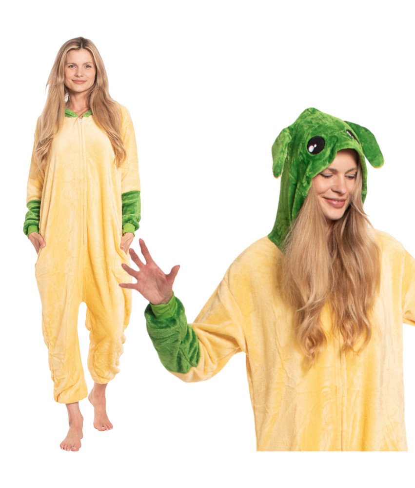 Piżama Damska Kombinezon Kigurumi Onesie Star Wars Yoda Żółty