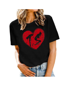 Hohololo Koszulka Damska z nadrukiem TS, Czarna, Rozmiar XS