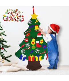 Choinka Ze Zdejmowanymi Ozdobami z Filcu DIY Świąteczna Dekoracja