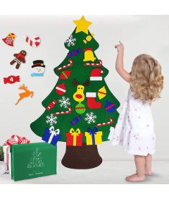 Choinka Ze Zdejmowanymi Ozdobami z Filcu DIY Świąteczna Dekoracja