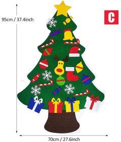 Choinka Ze Zdejmowanymi Ozdobami z Filcu DIY Świąteczna Dekoracja