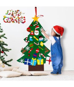Choinka Ze Zdejmowanymi Ozdobami z Filcu DIY Świąteczna Dekoracja