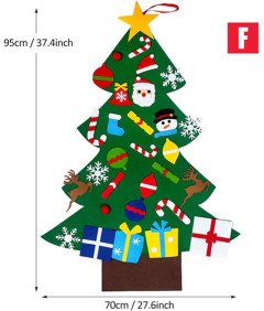 Choinka Ze Zdejmowanymi Ozdobami z Filcu DIY Świąteczna Dekoracja