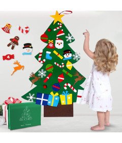 Choinka Ze Zdejmowanymi Ozdobami z Filcu DIY Świąteczna Dekoracja
