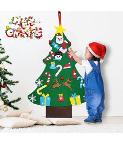 Choinka Ze Zdejmowanymi Ozdobami z Filcu DIY Świąteczna Dekoracja