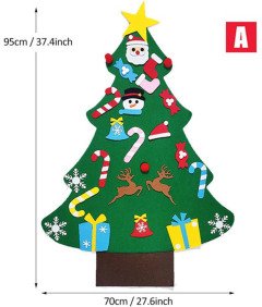 Choinka Ze Zdejmowanymi Ozdobami z Filcu DIY Świąteczna Dekoracja