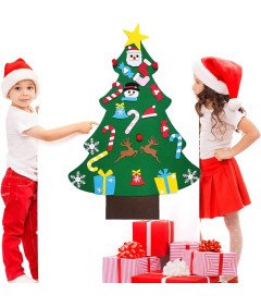 Choinka Ze Zdejmowanymi Ozdobami z Filcu DIY Świąteczna Dekoracja