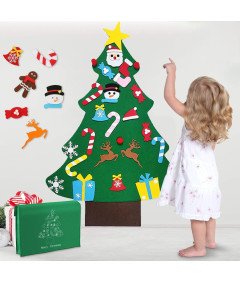 Choinka Ze Zdejmowanymi Ozdobami z Filcu DIY Świąteczna Dekoracja