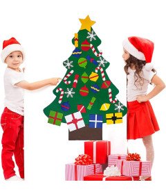 Choinka Ze Zdejmowanymi Ozdobami z Filcu DIY Świąteczna Dekoracja