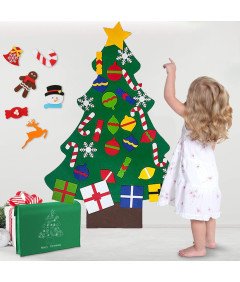 Choinka Ze Zdejmowanymi Ozdobami z Filcu DIY Świąteczna Dekoracja