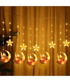 Girlanda Świetlna Ramadan z Gwiazdą LED 8 Trybów Pilot Zdalnego Sterowania