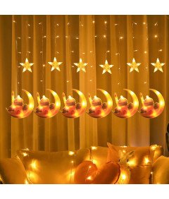 Girlanda Świetlna Ramadan z Gwiazdą LED 8 Trybów Pilot Zdalnego Sterowania