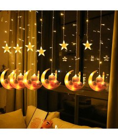 Girlanda Świetlna Ramadan z Gwiazdą LED 8 Trybów Pilot Zdalnego Sterowania