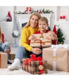 Zestaw Naklejek z Motywem Świąt 8 Arkuszy po 24 Naklejki Na Boże Narodzenie