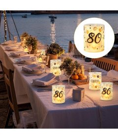 Seutgjie Lampiony Dekoracyjne Na 80 Urodziny Zestaw 12 Sztuk Białe