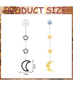 Oświetlenie Bożonarodzeniowe Dekoracja z Przyssawkami Gwiazdy i Księżyc LED