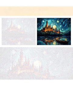 Slikanje po številkah z barvami Platno DIY Slika Ročno delo Grad 40x50 cm
