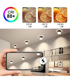 YindaLux LED stropni reflektorji 7W 700LM črni 3 barvni načini 4 kosi