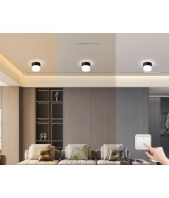 YindaLux LED stropni reflektorji 7W 700LM črni 3 barvni načini 4 kosi