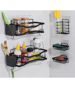 Półka Półki Prysznicowa Bez Wiercenia Nierdzewna Samoprzylepna 5 szt Zestaw Chaczyki