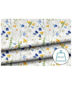 Vodoodporna jadralna tkanina za oblazinjenje material 160x100 cm bela s cvetjem