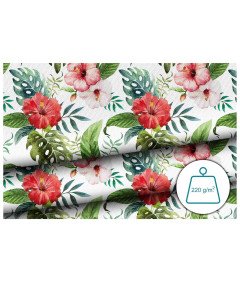 DreamRoots Vodoodporna Tkanina 160 x 100 cm 600D Bela s Cvetličnim Vzorcem