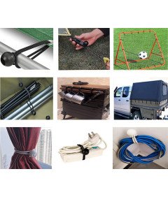 Ponjave Z Vrvico Z Žogo Bungee Sponke Za Šotor 60 Kosov 15 cm Črne