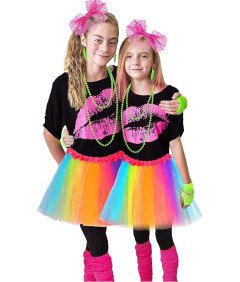 Blulu Ženski kostum 80. leta Zabavna retro obleka XXL Komplet 17 kosov