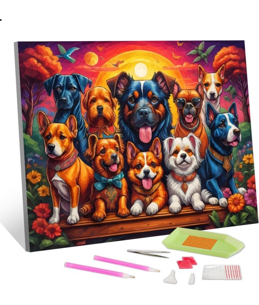 Slikanje po številkah Barve Platno DIY Slika Ročno delo Psi 30x40 cm