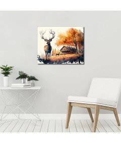 Slikanje po številkah Barve Platno DIY Slika Ročno delo Jelen 40x50 cm