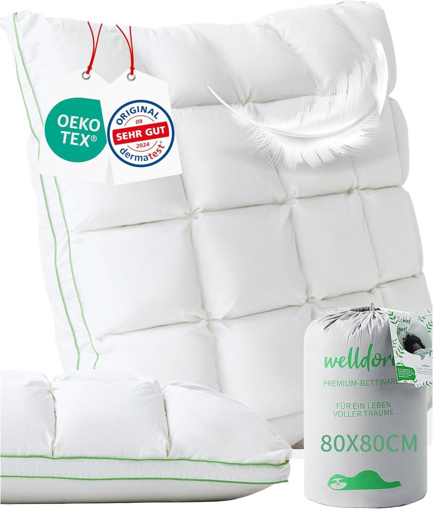 Welldora Puhasta Blazina Mehka za Alergike Bombaž 80x80 cm Bela