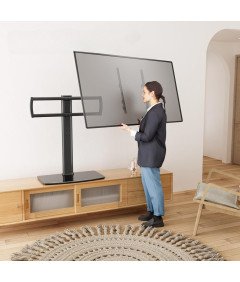 Uchwyt Stojak Podstawka do Telewizora 40–86 Cali Regulowany Szkło Czarny