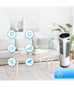 Klimatyzator Wentylator Osuszacz Powietrza Przeciw Komarom 100W 18L Bialy