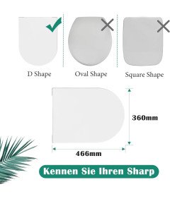 STOREMIC Deska Sedesowa Wolnoopadająca Antypoślizgowa Biała 46,6x36 cm Kształt D