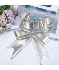 Zestaw 12 Kokard Prezentowych Dwa Rozmiary Dekoracja Prezentów Srebrne
