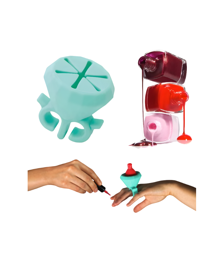 Uchwyt na Lakier do Paznokci Pierścionek Silikonowy Elastyczny Diament