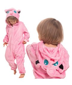 Piżama Dla Dzieci Strój Kigurumi Onesie Jiggly Puff Pokemon Różowy 125-135