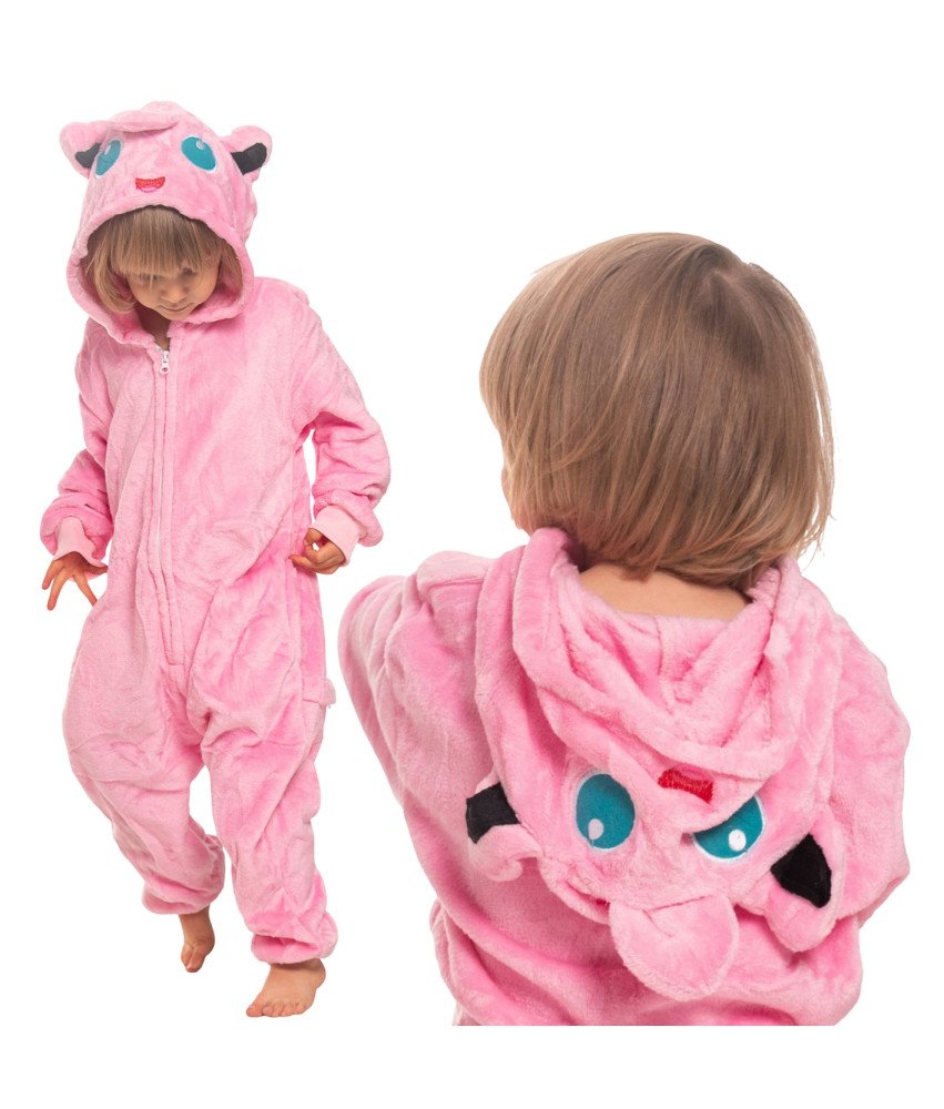 Piżama Dla Dzieci Strój Kigurumi Onesie Jiggly Puff Pokemon Różowy 125-135