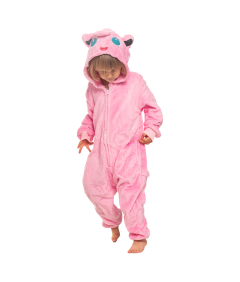 Piżama Dla Dzieci Strój Kigurumi Onesie Jiggly Puff Pokemon Różowy 125-135