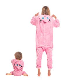 Piżama Dla Dzieci Strój Kigurumi Onesie Jiggly Puff Pokemon Różowy 125-135