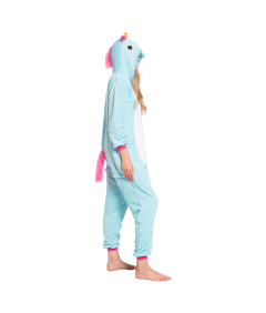 Ženska pižama kombinezon Kigurumi Onesie kostum Pegaz Modri