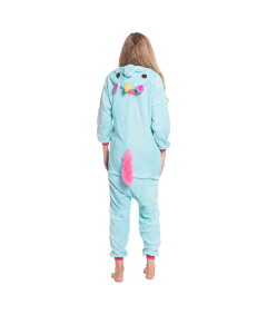 Ženska pižama kombinezon Kigurumi Onesie kostum Pegaz Modri