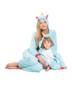 Ženska pižama kombinezon Kigurumi Onesie kostum Pegaz Modri