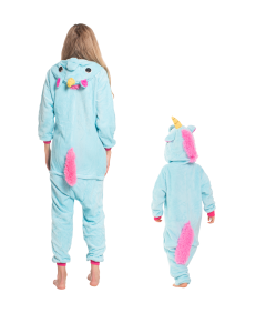 Ženska pižama kombinezon Kigurumi Onesie kostum Pegaz Modri