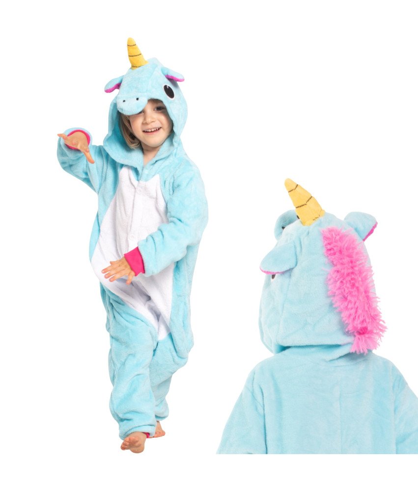 Piżama Dla Dzieci Dziecięca Kigurumi Onesie Kostium Pegaz Niebieski