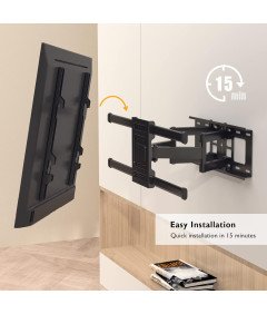 BONTEC Stenski nosilec za TV 32-84'' Črn VESA 600x400mm