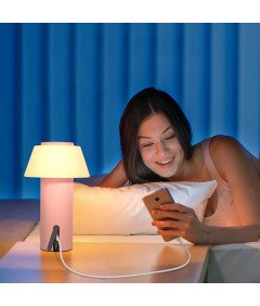Ecvivk Namizna Svetilka Funkcija Power Bank Brezžična Zatemnitvena LED Roza